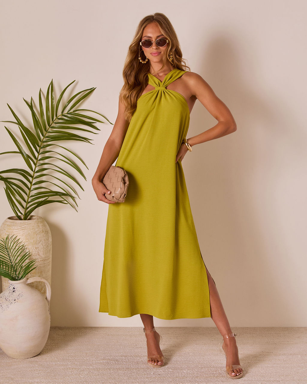 Tropic Whisper Halter Maxi Dress-Vogue Logic