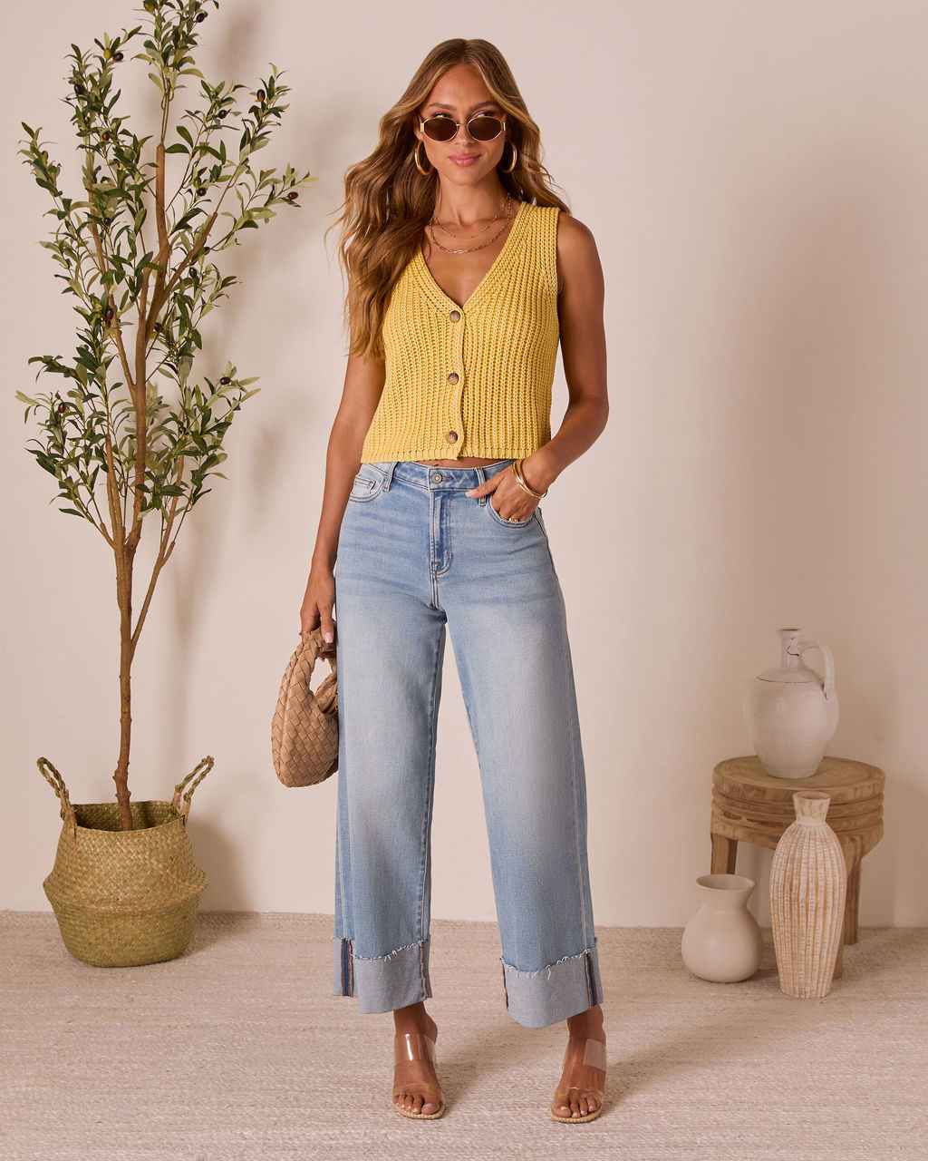 Martinez Crochet Knit Vest Top-Vogue Logic