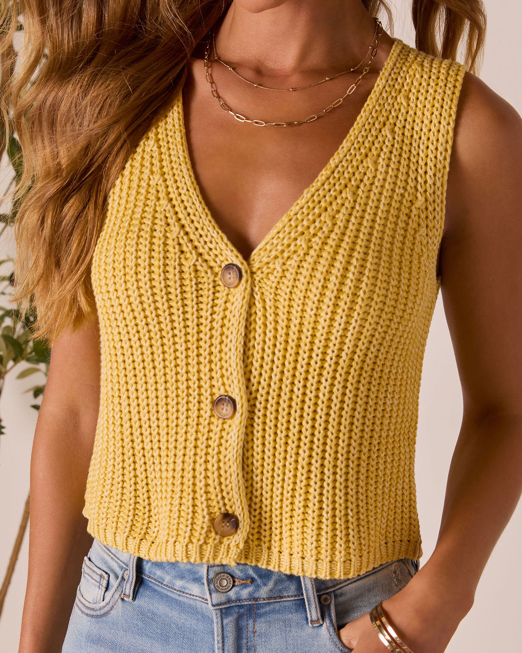 Martinez Crochet Knit Vest Top-Vogue Logic