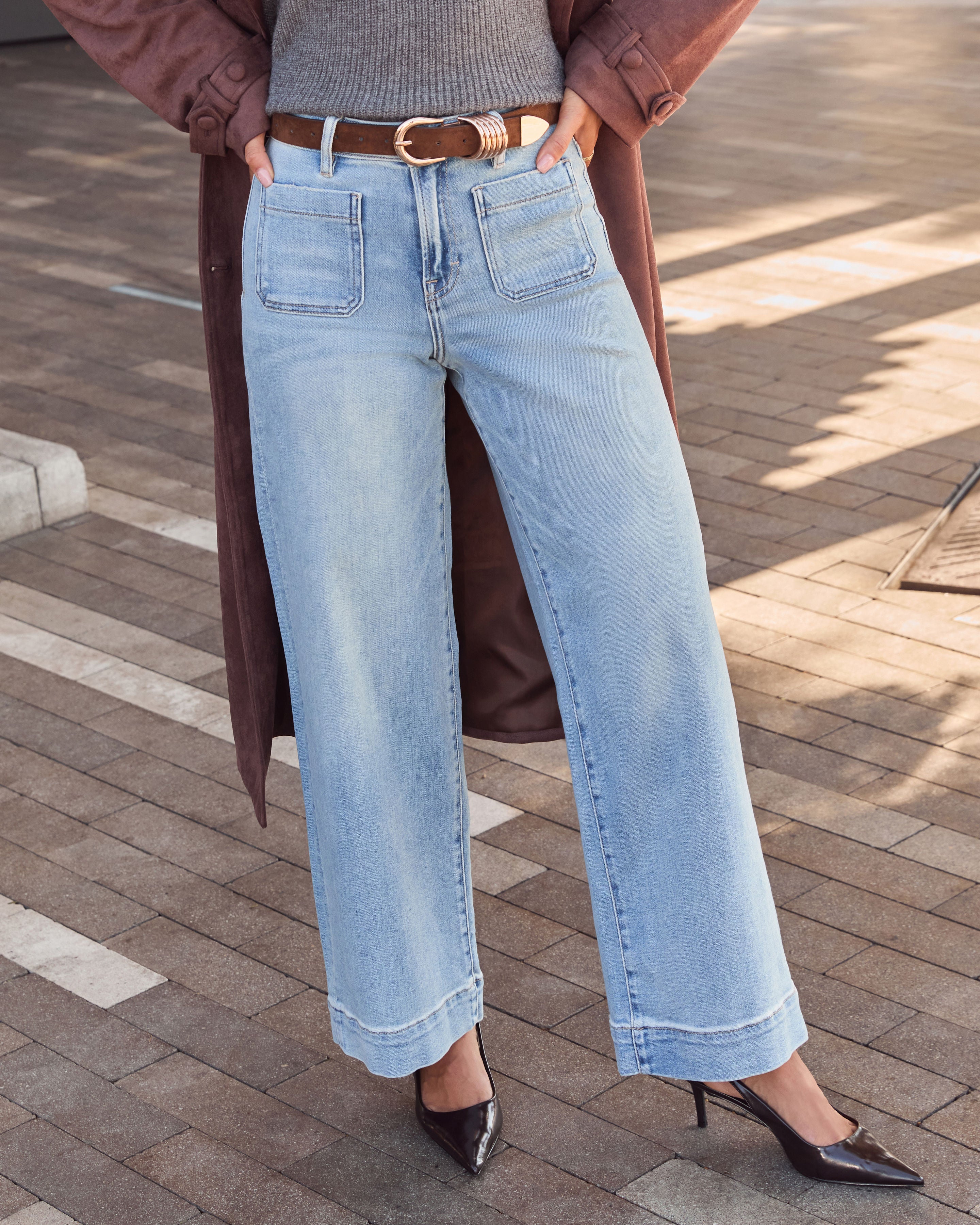 Found You Here Stretch High Rise Flare Jeans-Vogue Logic