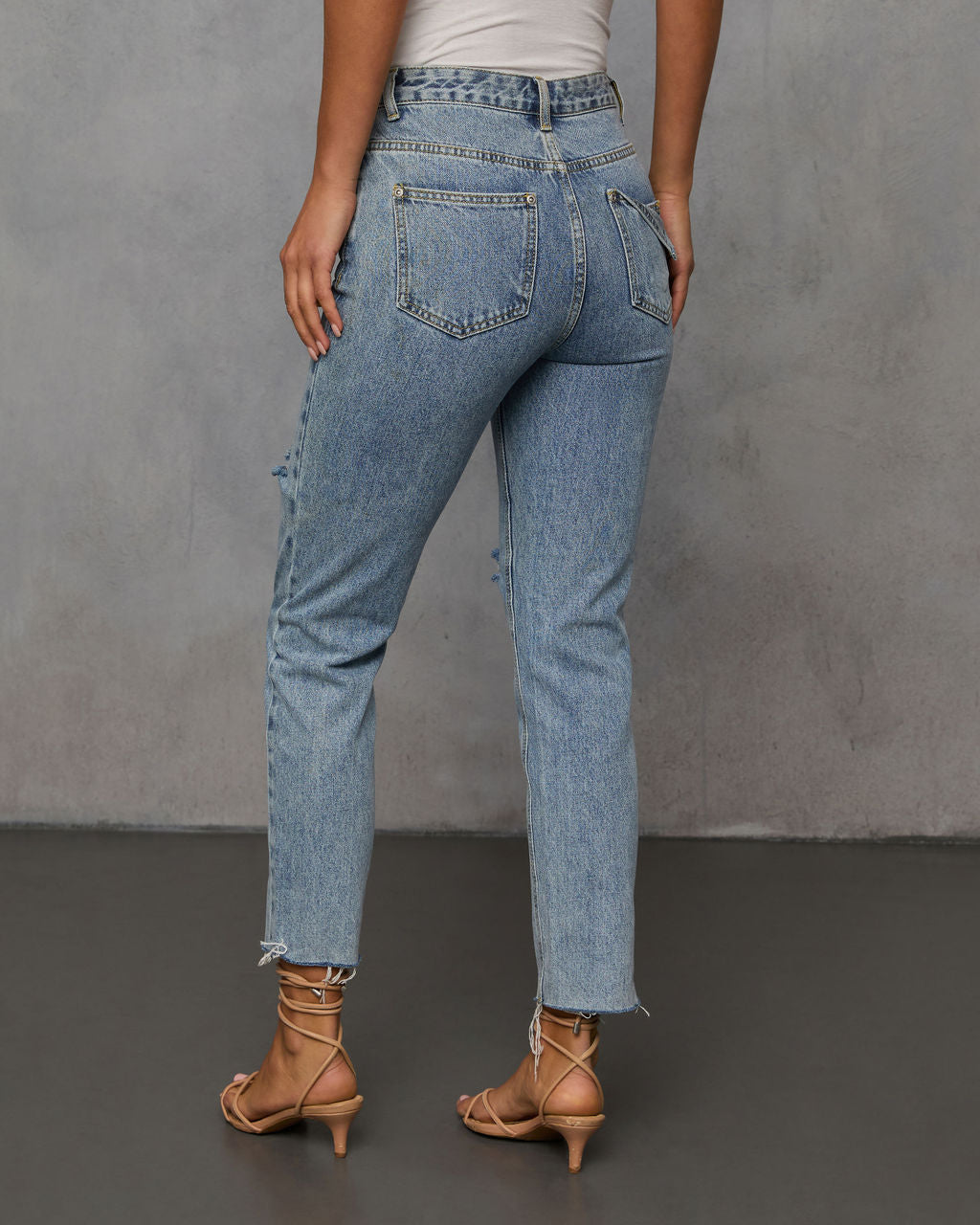 Mila High Rise Distressed Denim-Vogue Logic