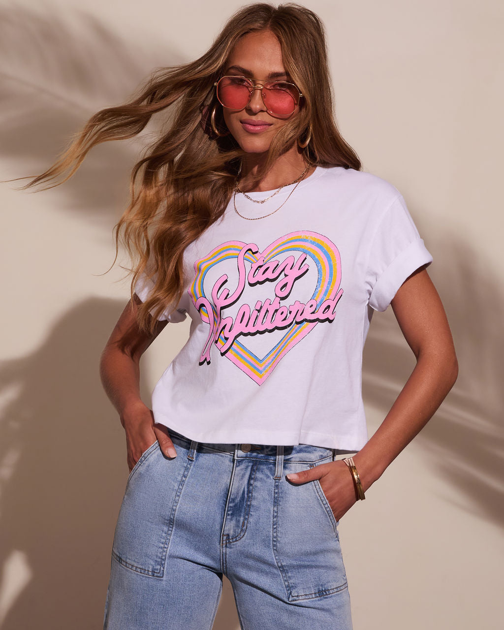 Stay Unfiltered Short Sleeve Graphic Tee-Vogue Logic