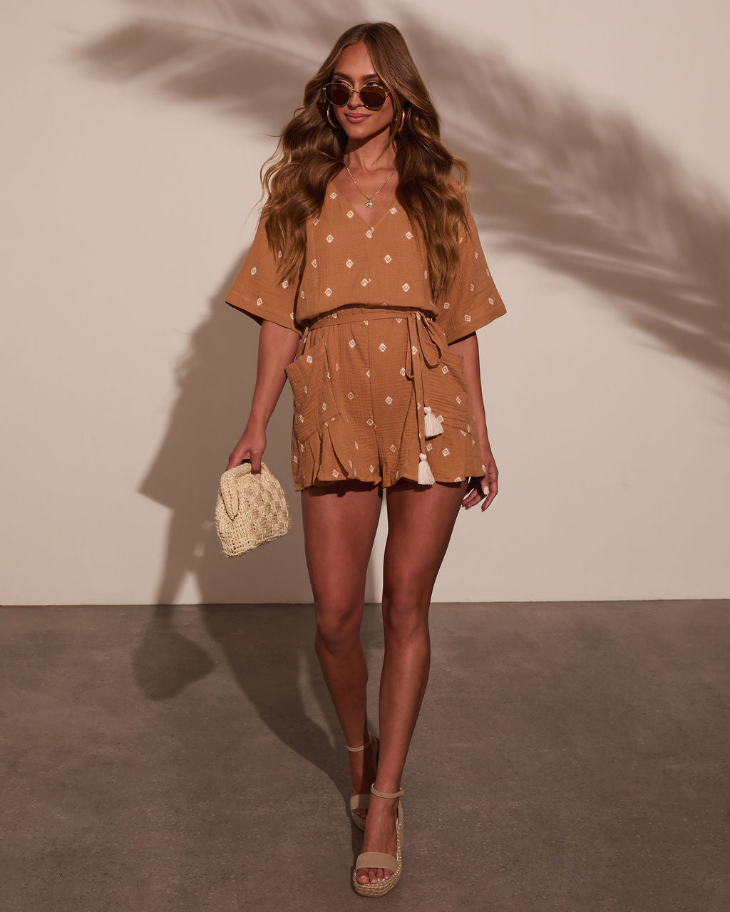 Artisan Aura Waist Tie Romper-Vogue Logic