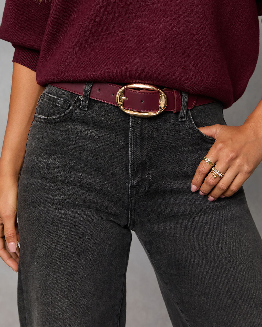 Autria Leather Oval Buckle Belt-Vogue Logic