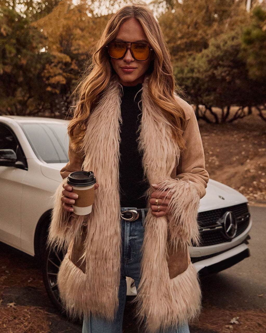 Harley Suede Faux Fur Trim Jacket-Vogue Logic