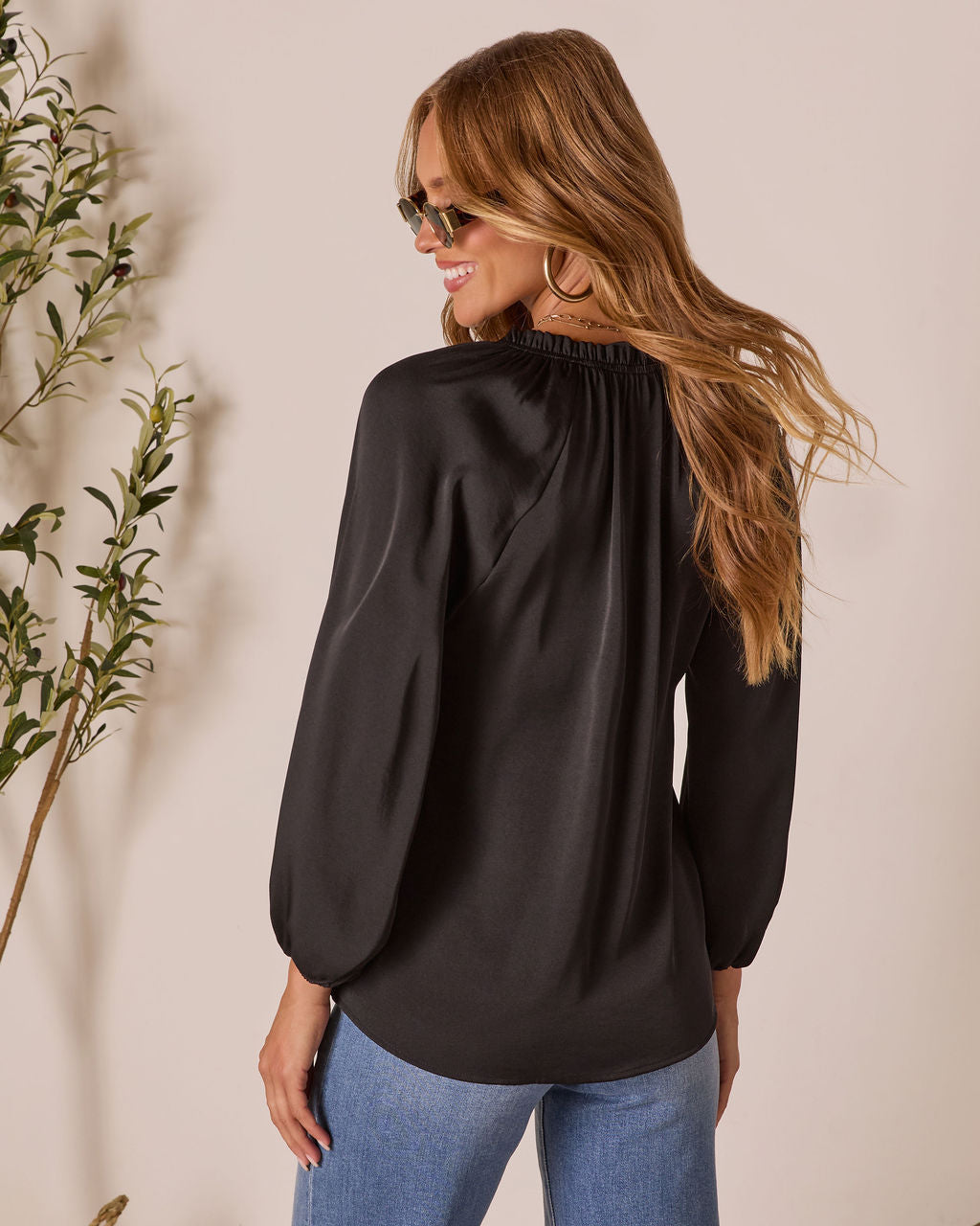 Teylor V Neck Long Sleeve Top-Vogue Logic