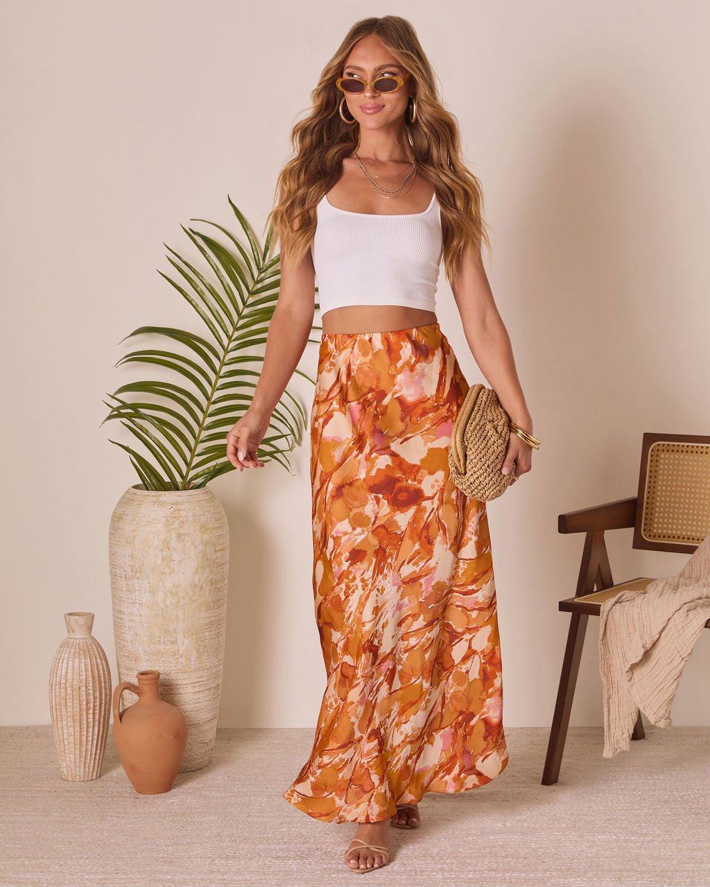 Chasing Sunsets Abstract Maxi Skirt-Vogue Logic
