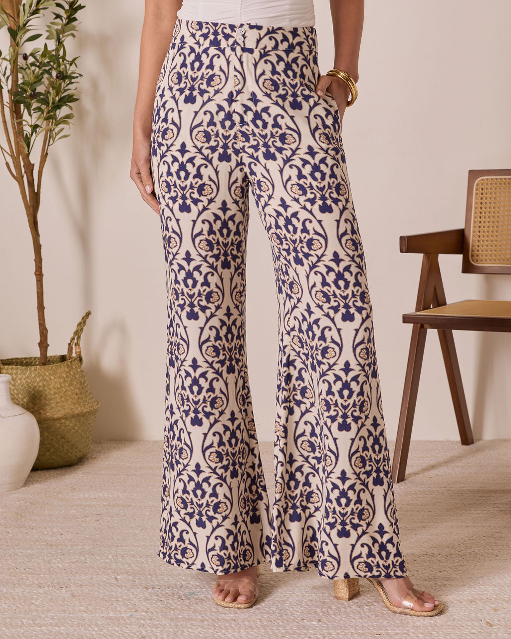 French Kissed Abstract Print Pants-Vogue Logic