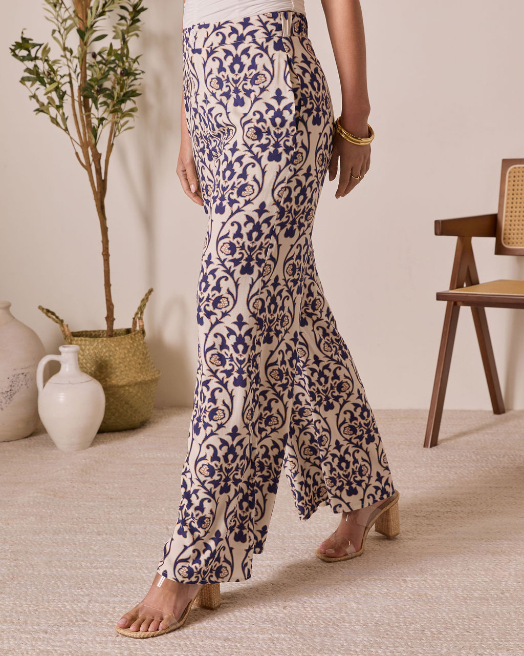 French Kissed Abstract Print Pants-Vogue Logic