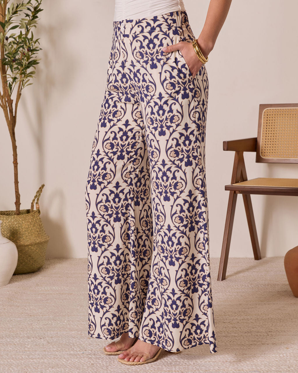 French Kissed Abstract Print Pants-Vogue Logic