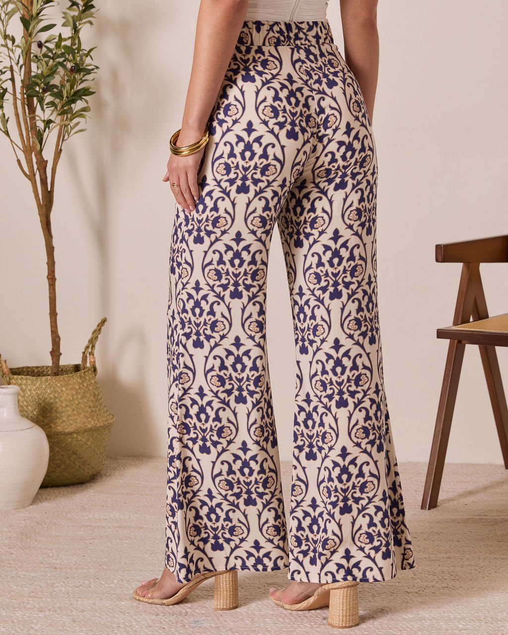 French Kissed Abstract Print Pants-Vogue Logic
