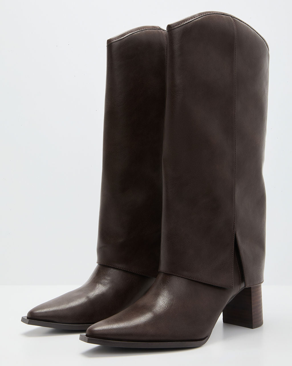 Brunelle Leather Foldover Boots-Vogue Logic