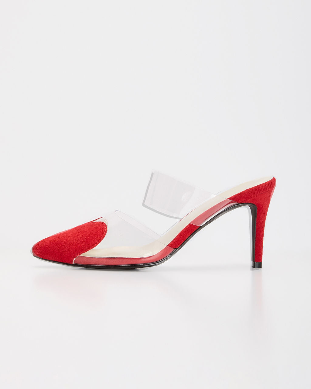 Queen Of Hearts Suede Heeled Mule-Vogue Logic