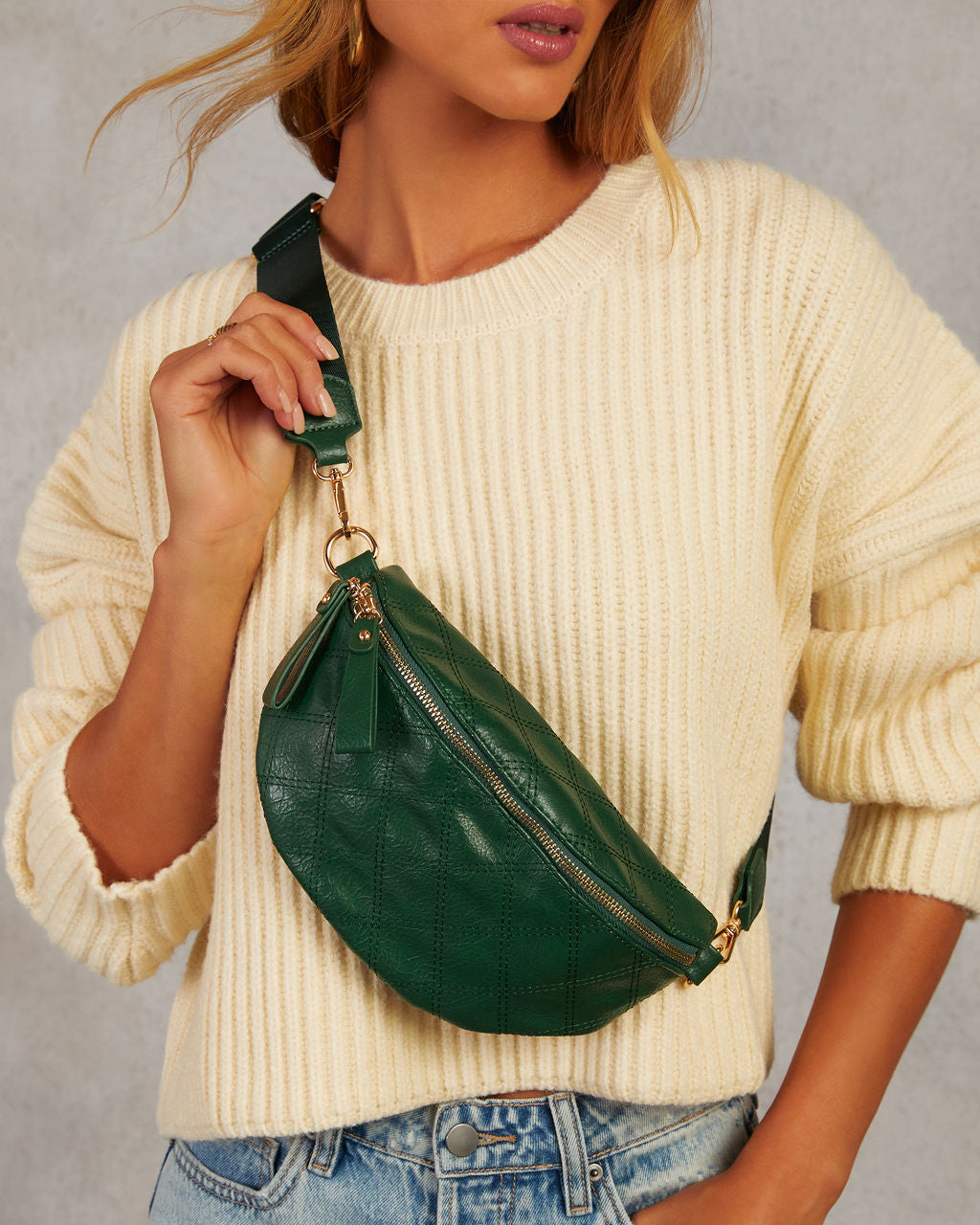 Jenny Faux Leather Belt Bag-Vogue Logic