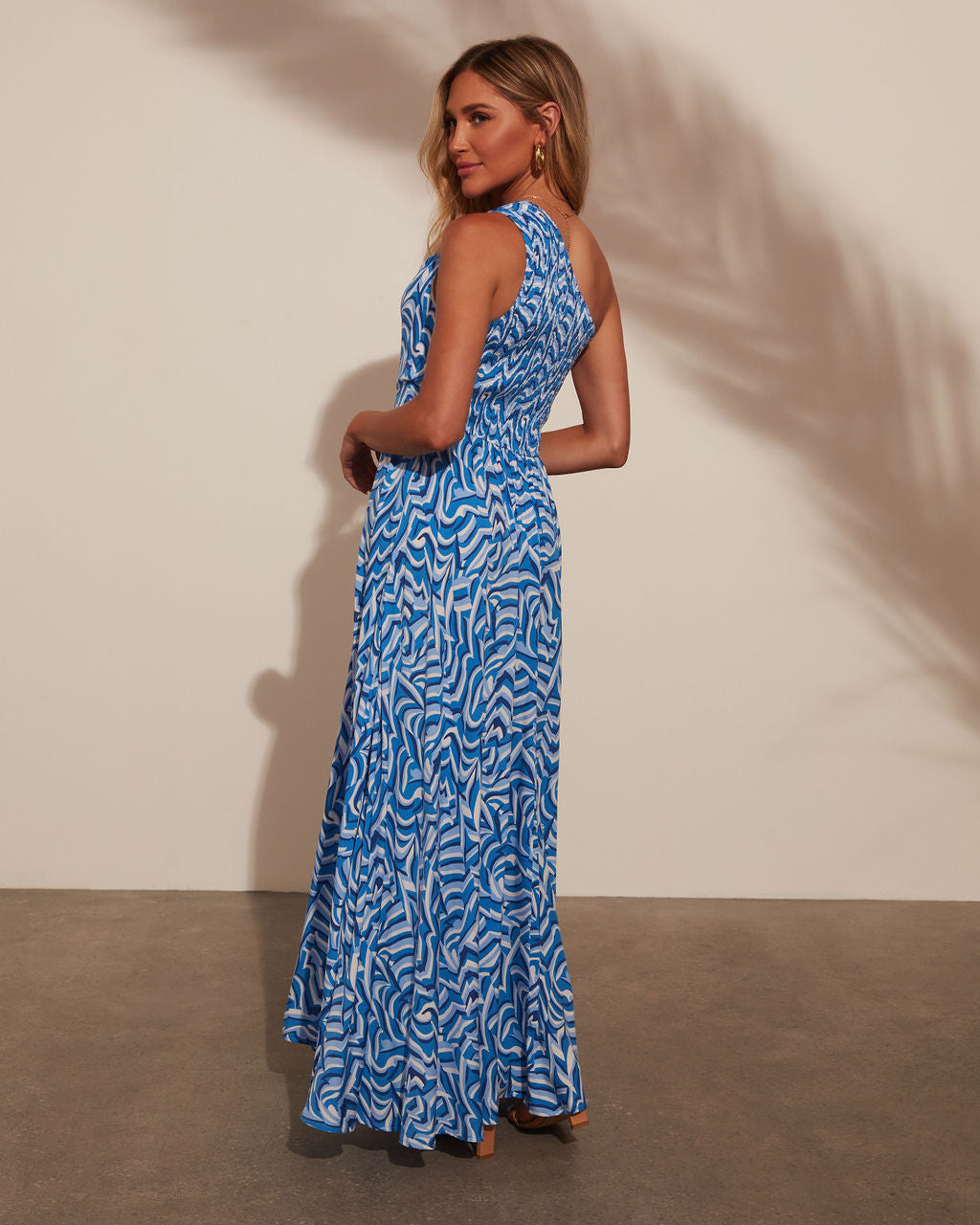 Maybelle One Shoulder Printed Maxi Dress-Vogue Logic