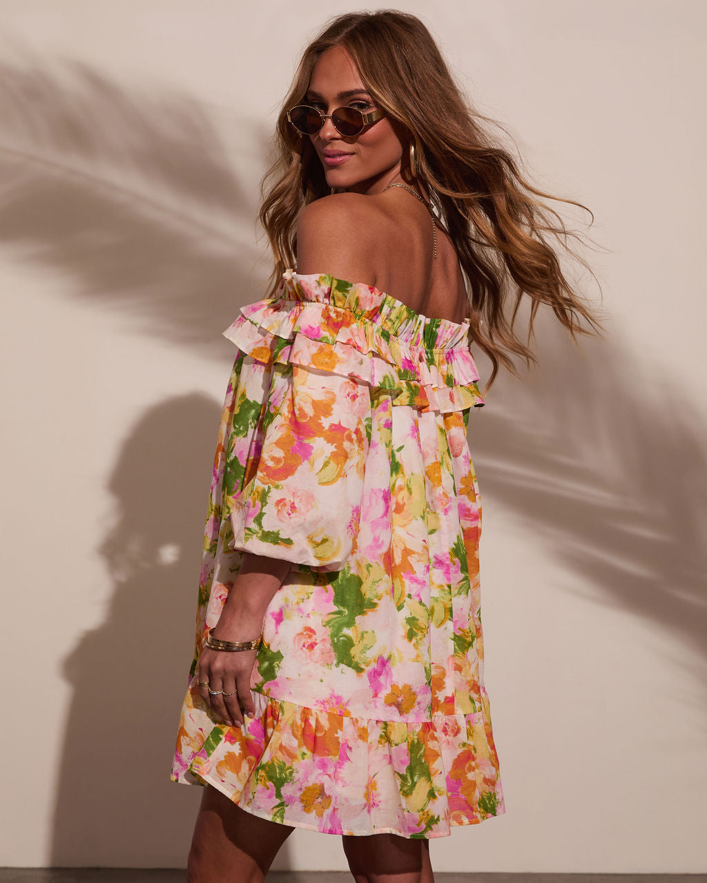 Carefree Dreamer Off The Shoulder Mini Dress-Vogue Logic