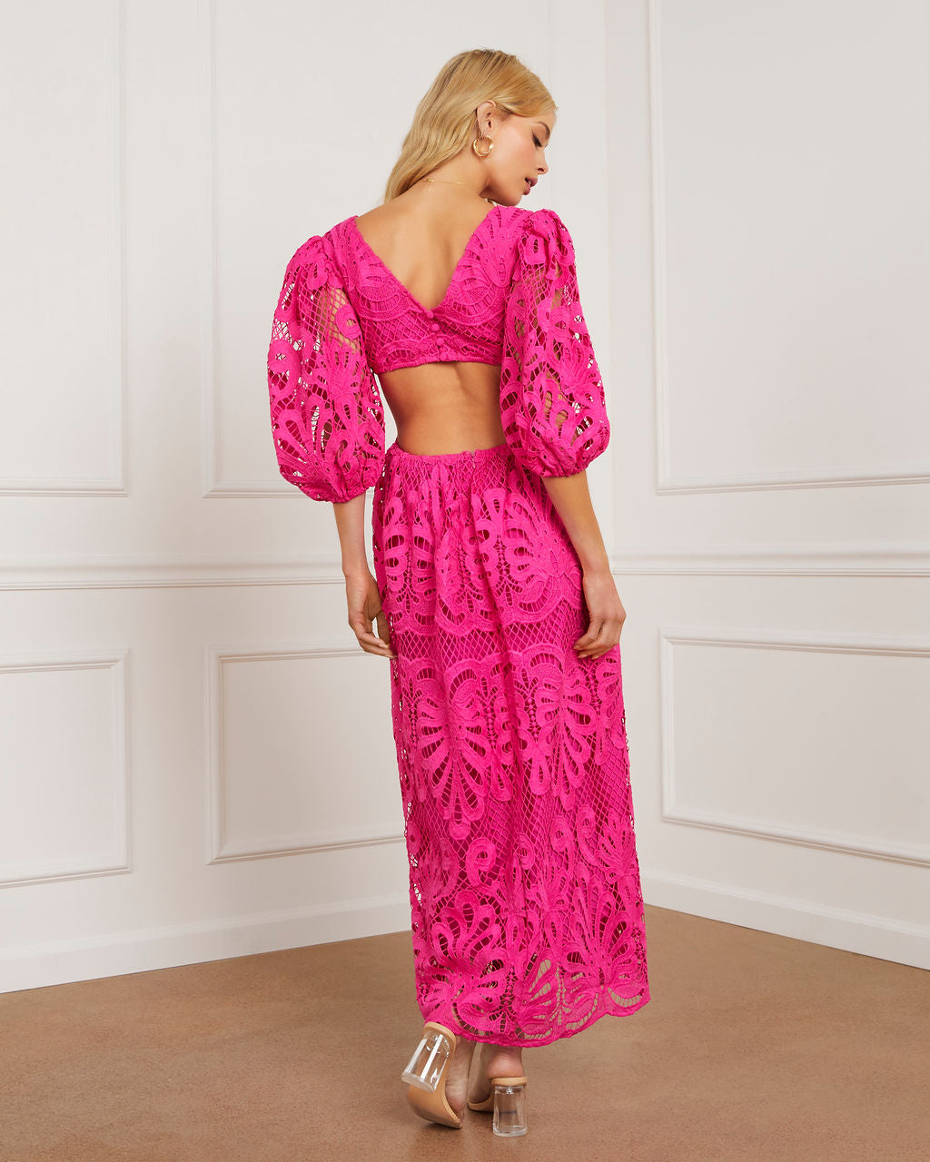 Vivianna Eyelet Maxi Dress-Vogue Logic