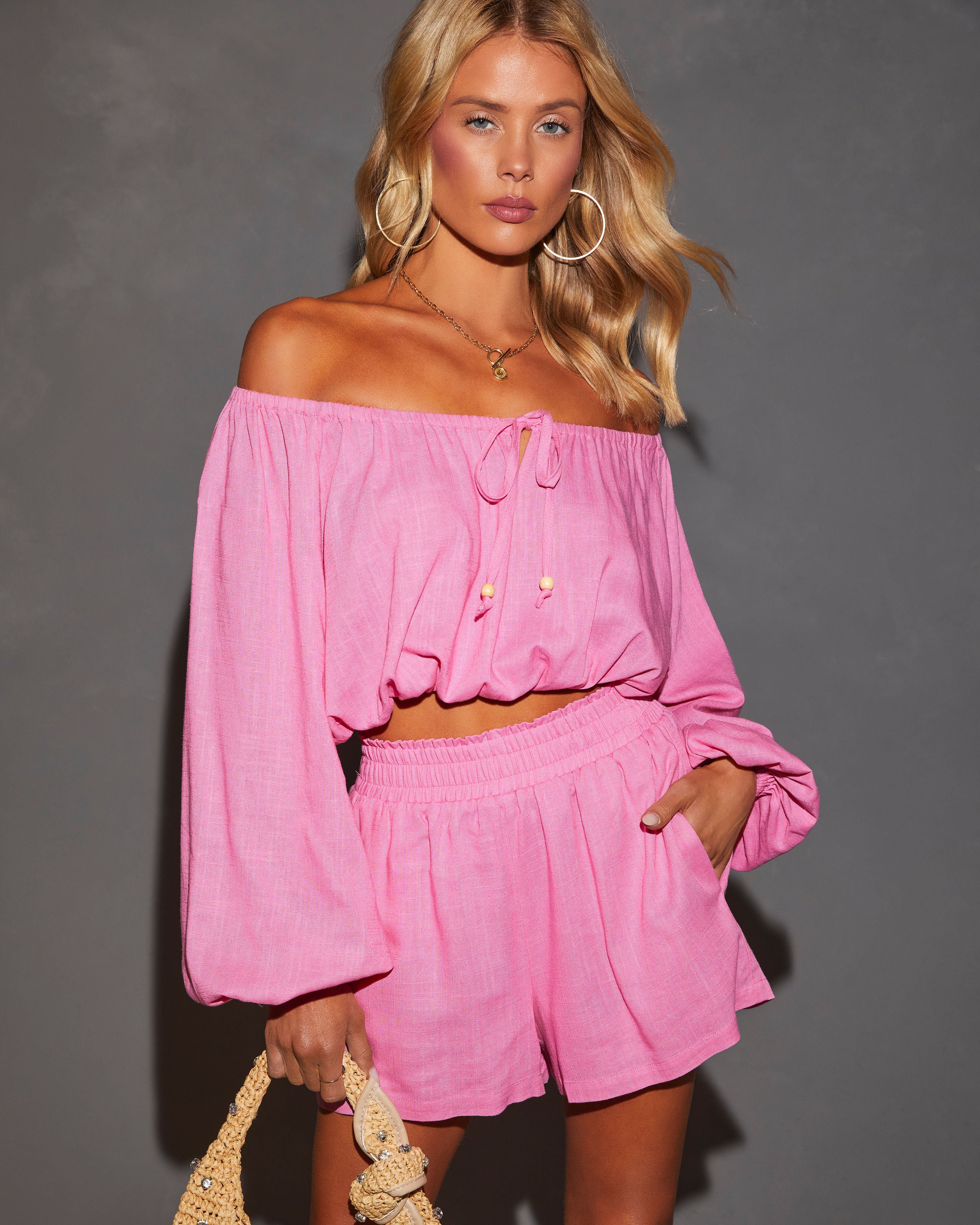 Elysia High Rise Elastic Waist Pocketed Shorts-Vogue Logic