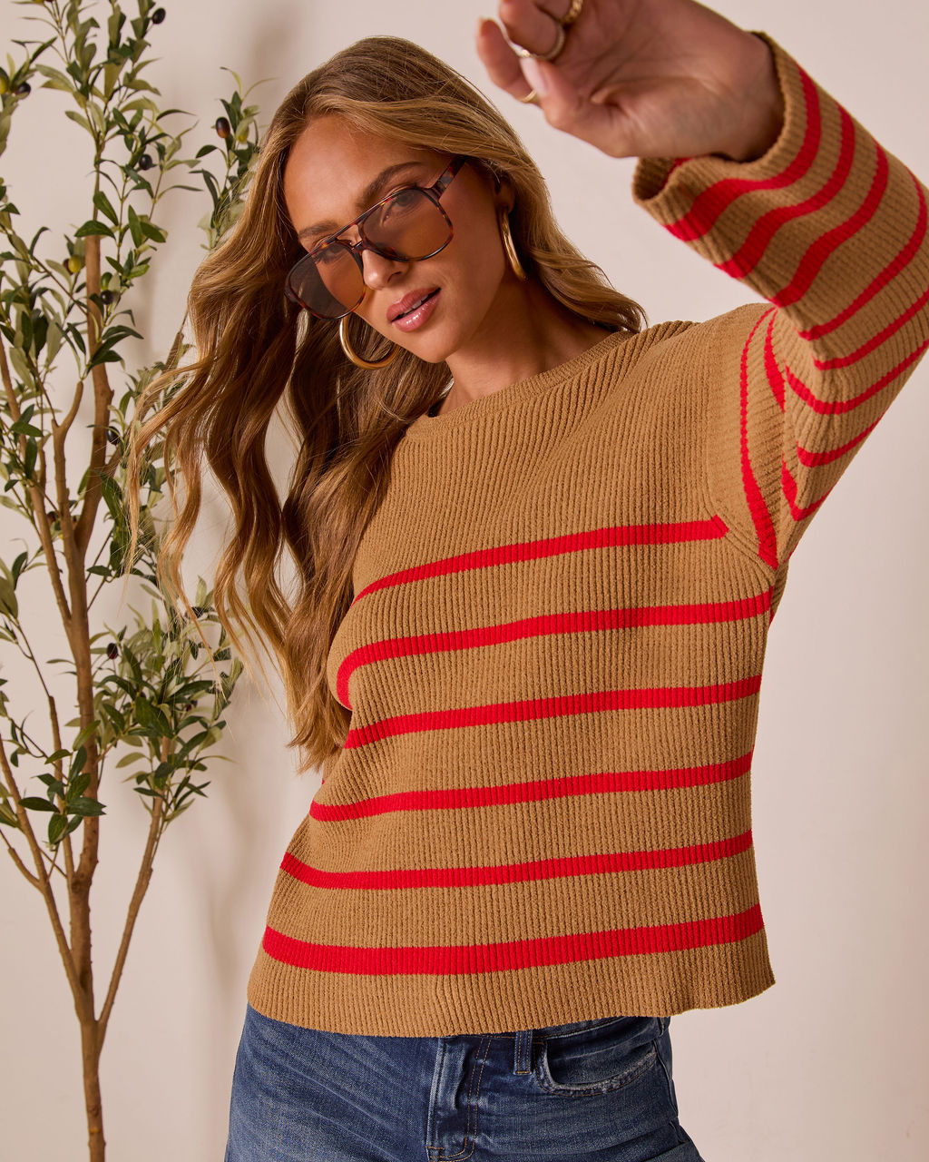 Rylen Striped Pullover Sweater-Vogue Logic