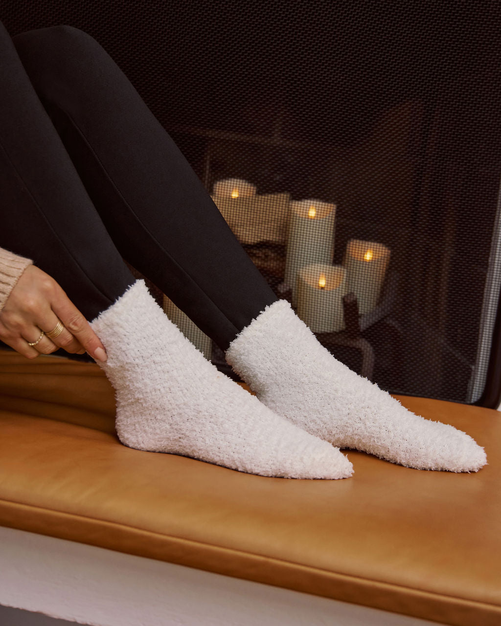 Snowed In Cozy Chenille Socks-Vogue Logic