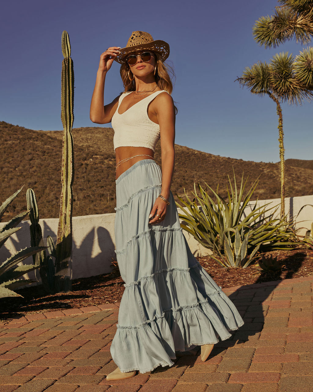 Chloe Lace Floral Crop Top-Vogue Logic