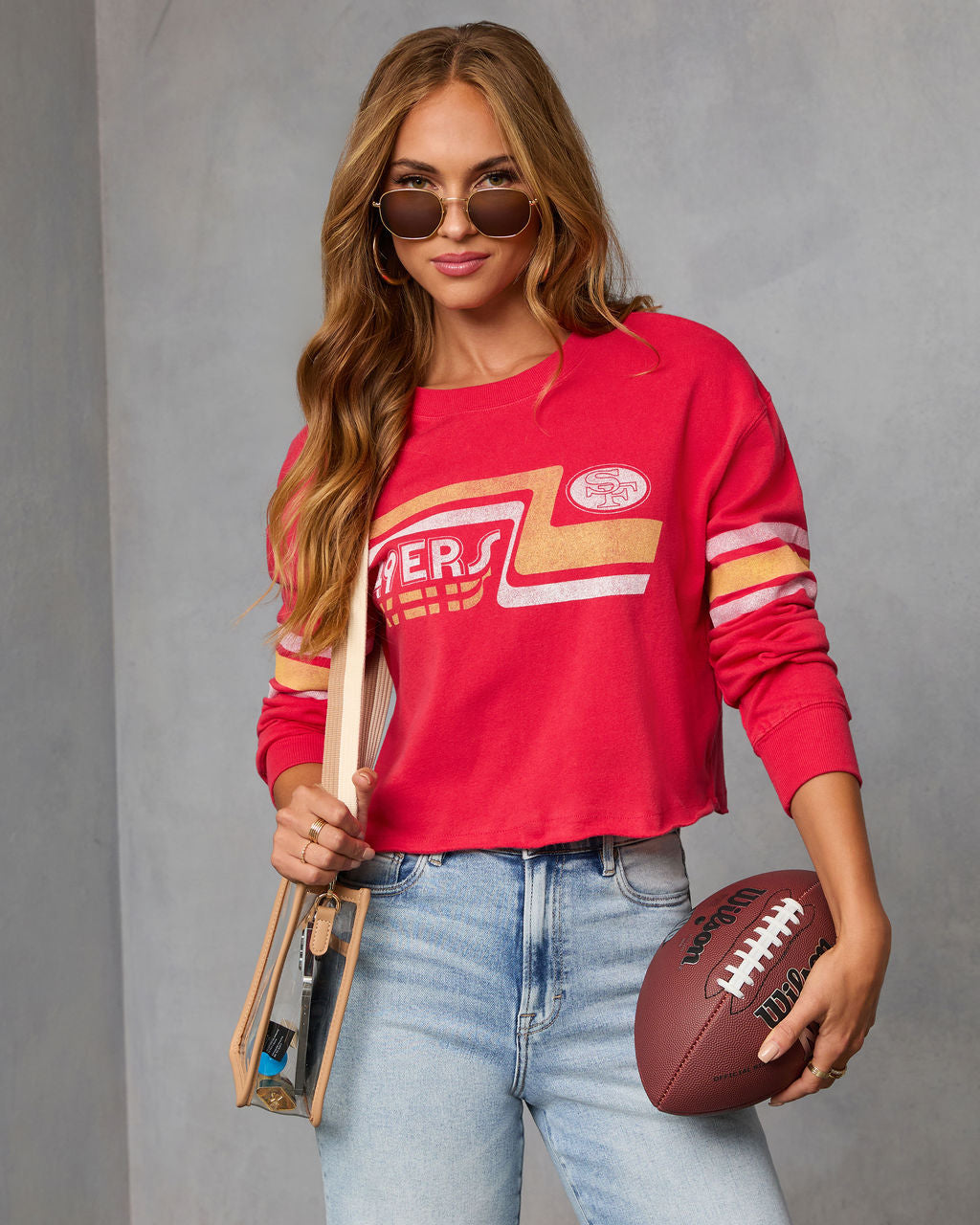 San Francisco 49ers Touchdown Long Sleeve Graphic Tee-Vogue Logic