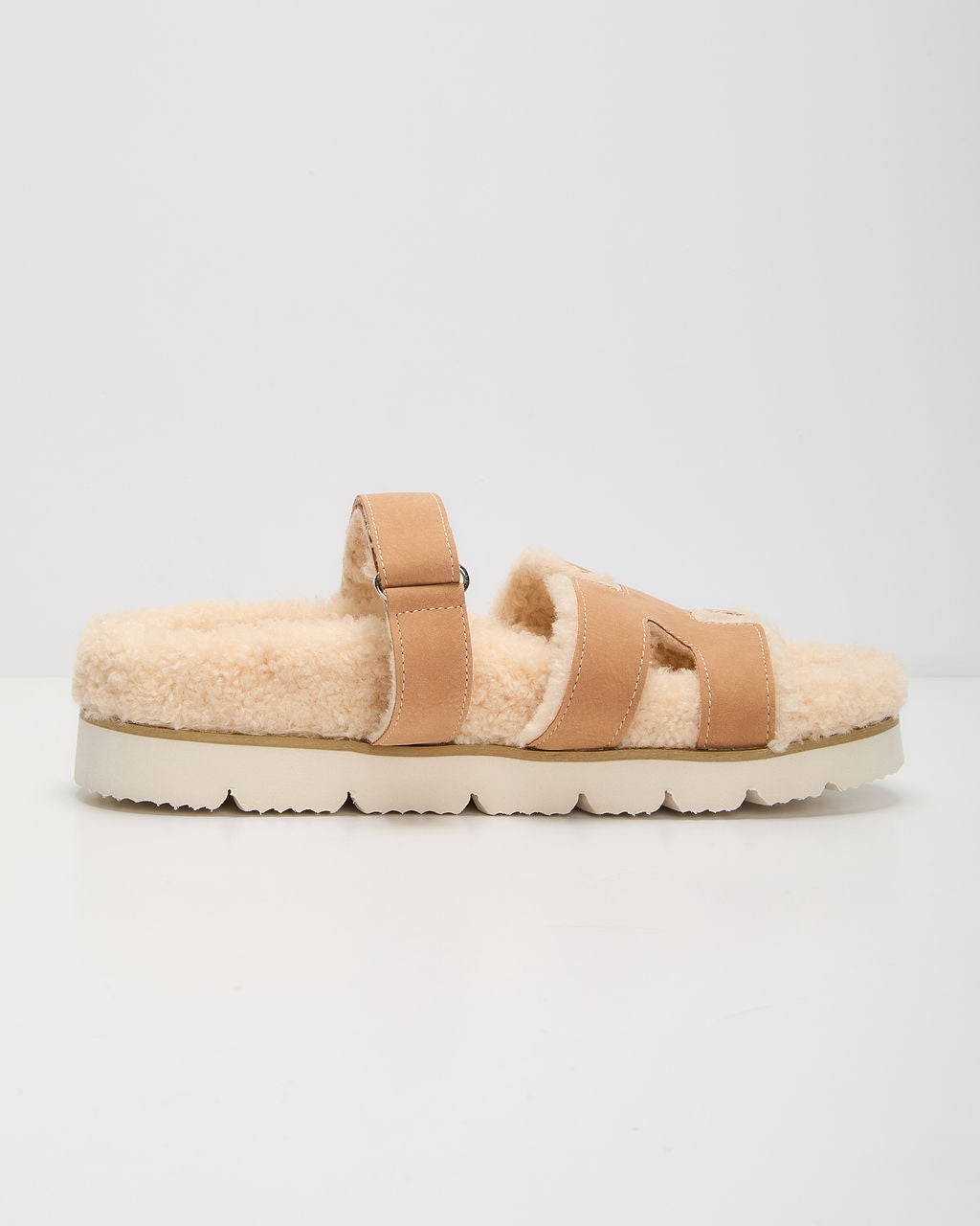 Adelene Sherpa Lined H-Strap Sandal-Vogue Logic