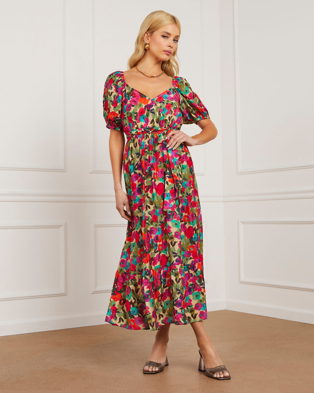 Willa Floral Midi Dress-Vogue Logic