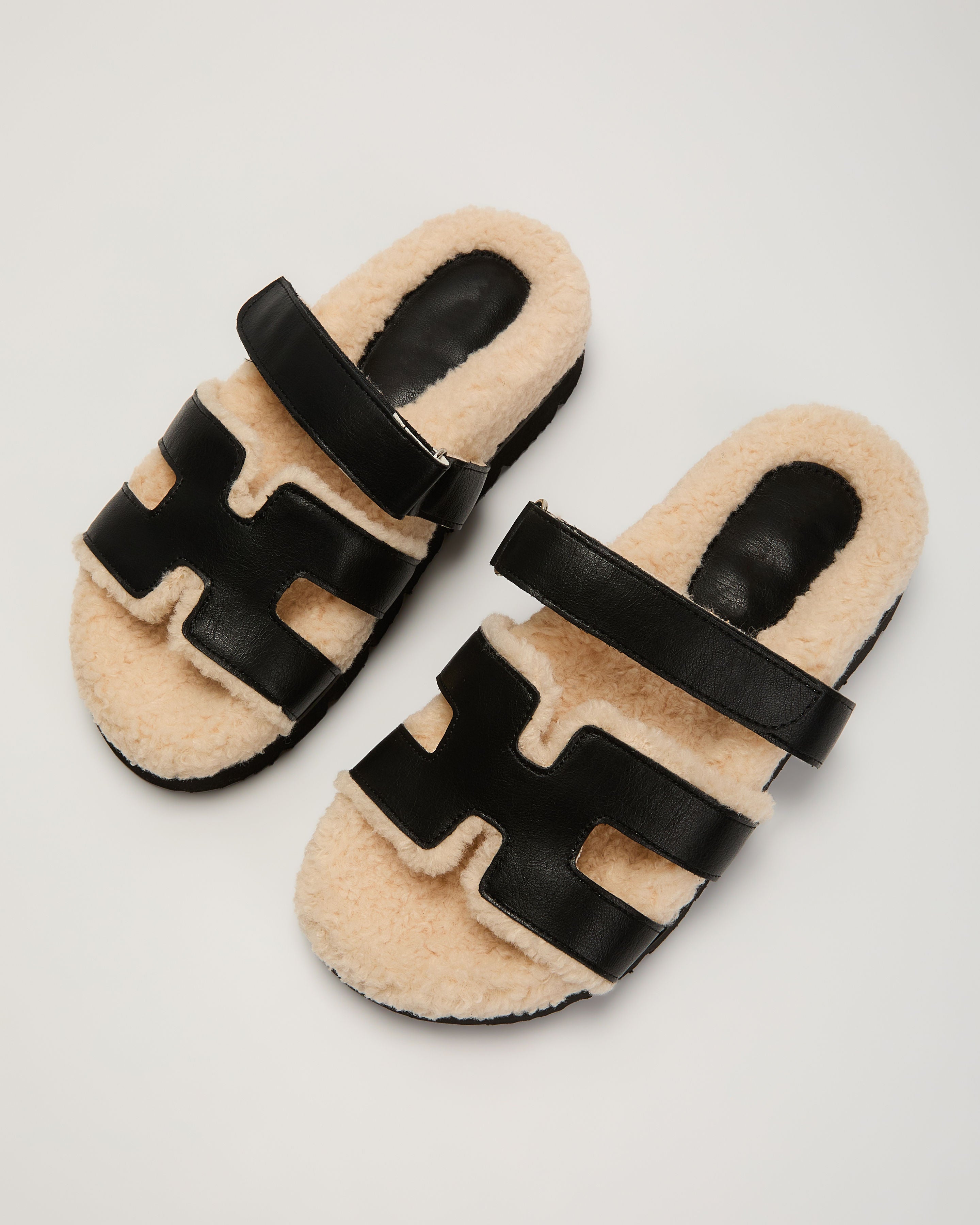 Adelene Sherpa Lined H-Strap Sandal-Vogue Logic