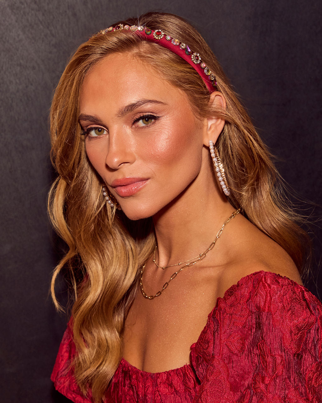 Finishing Touch Embellished Skinny Headband-Vogue Logic