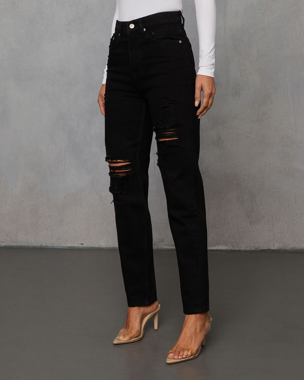 Nemiah Slim Distressed Jeans-Vogue Logic