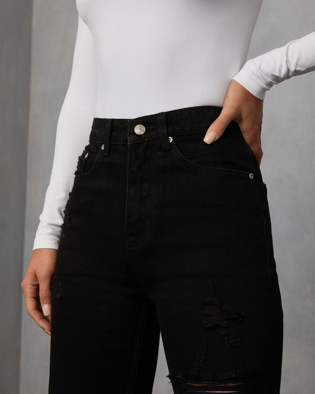 Nemiah Slim Distressed Jeans-Vogue Logic