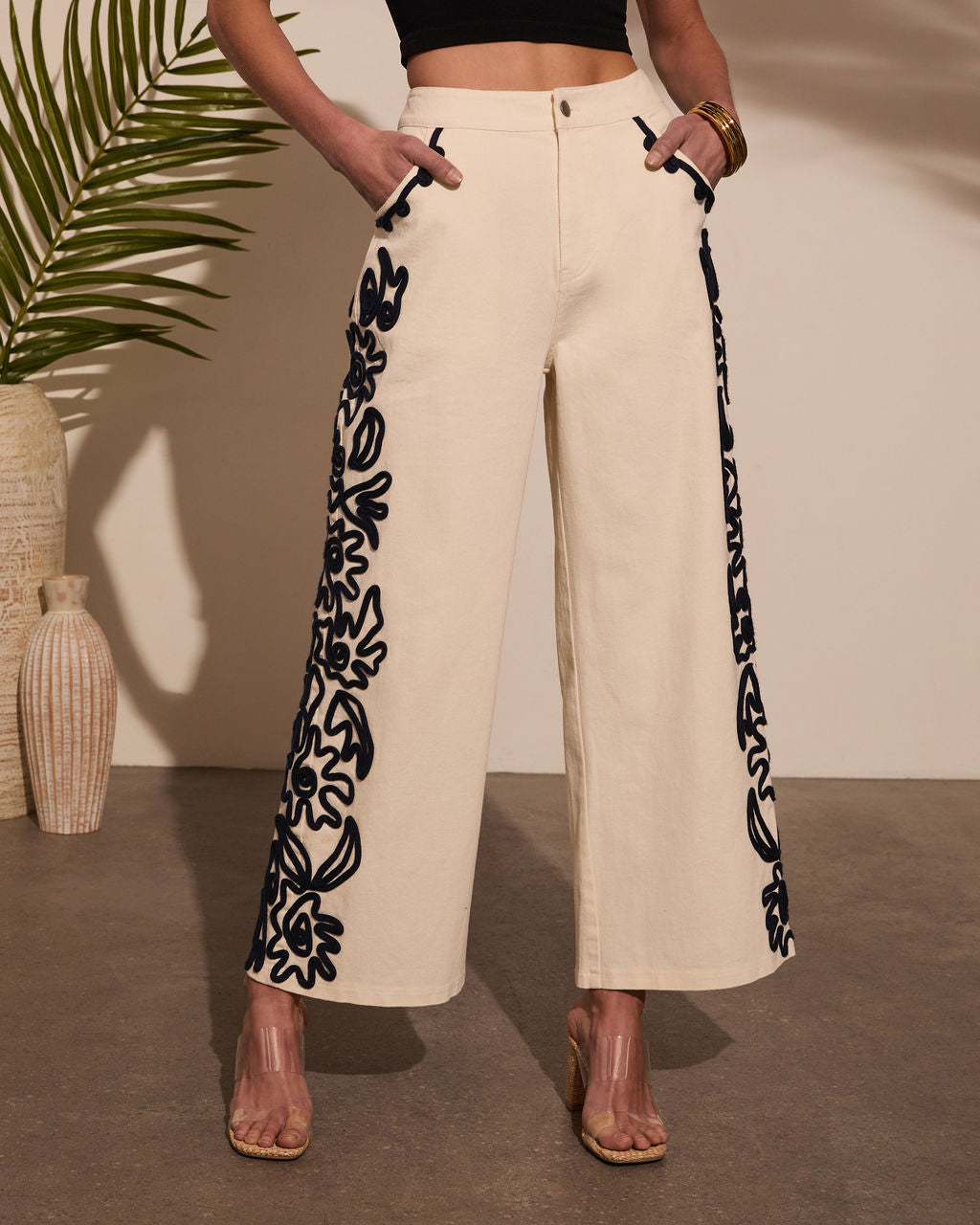 Emmerson Embroidery Wide Leg Denim-Vogue Logic