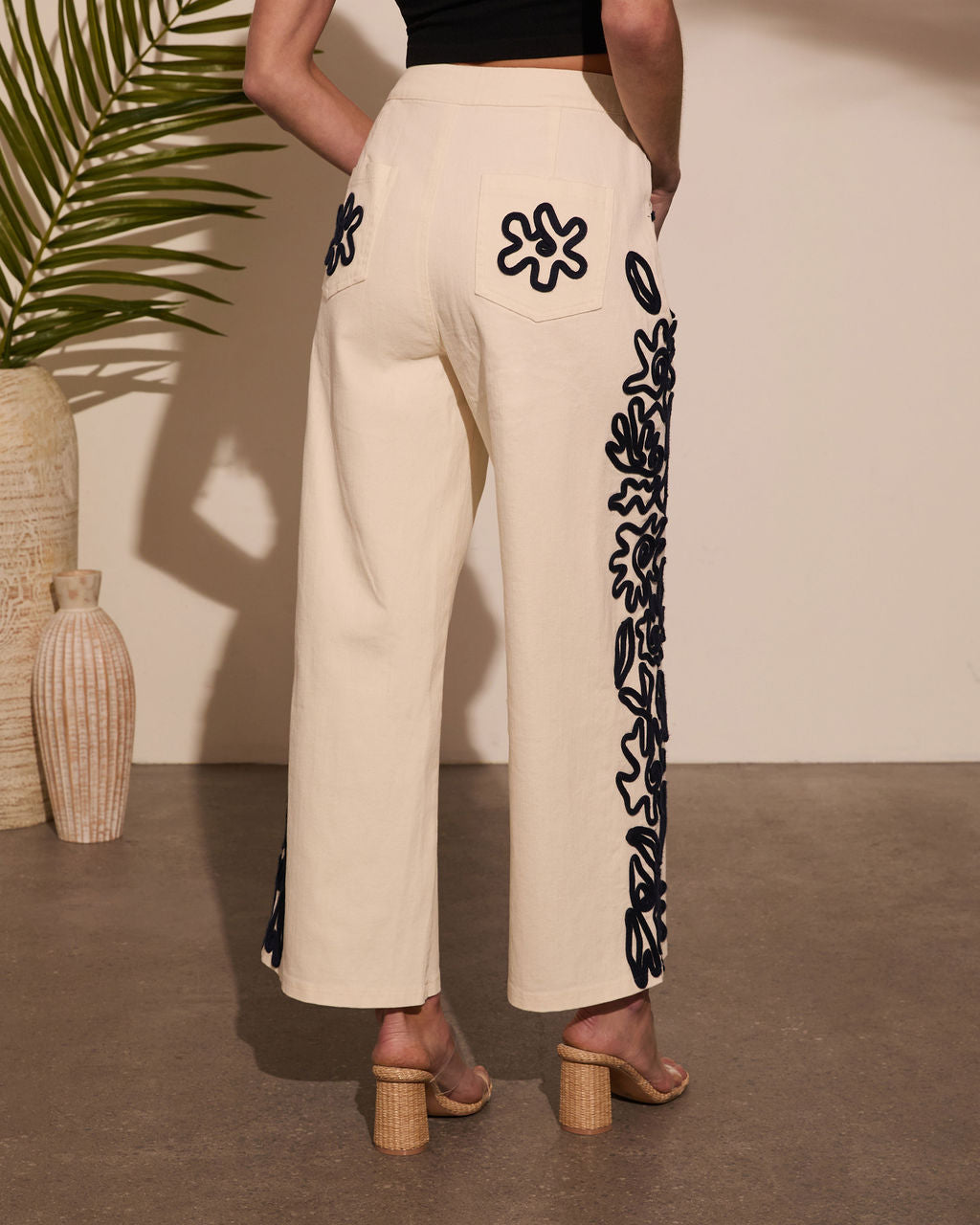 Emmerson Embroidery Wide Leg Denim-Vogue Logic