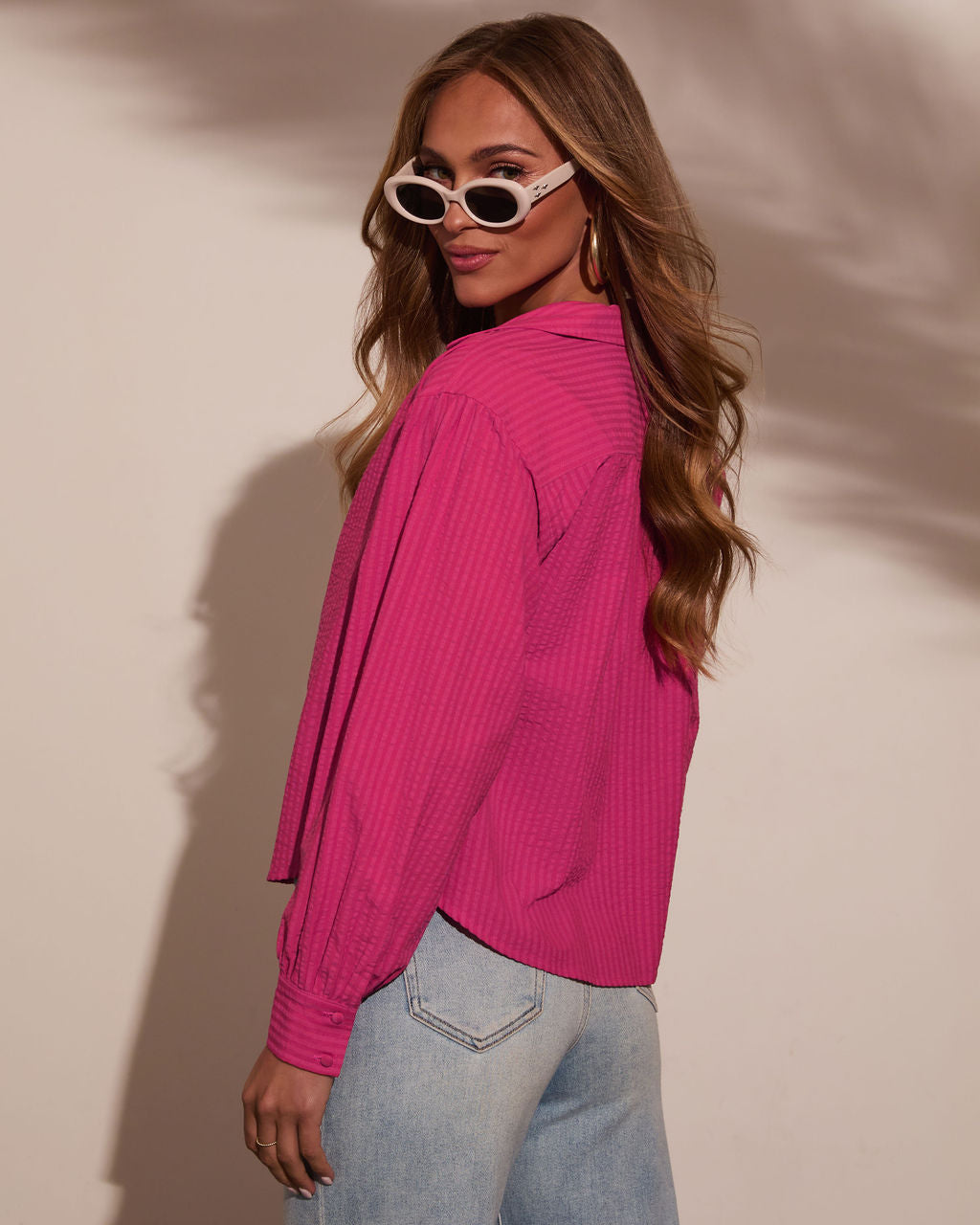 Christell Button Down Top-Vogue Logic