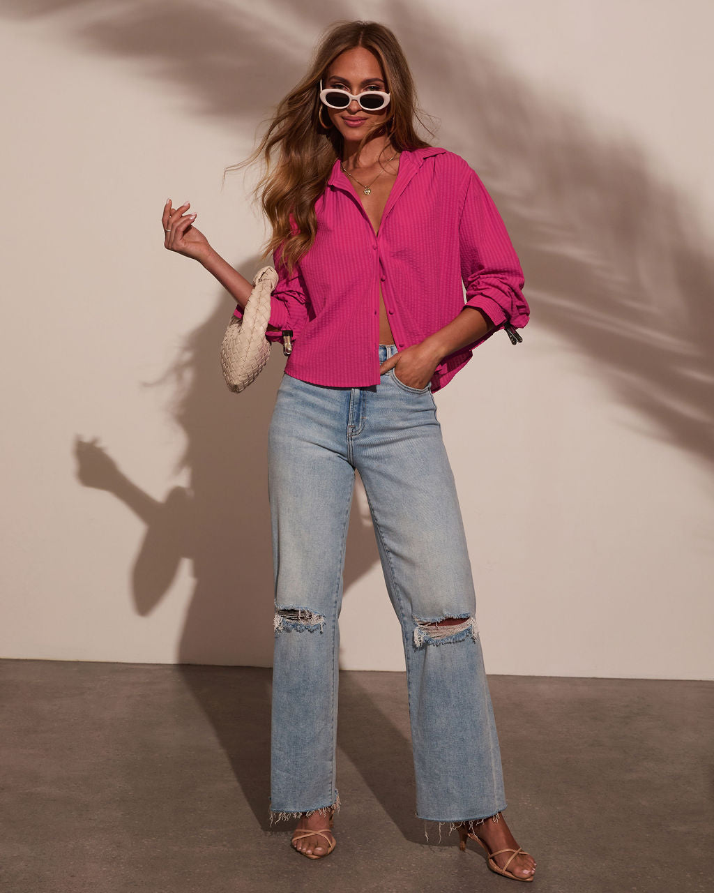 Christell Button Down Top-Vogue Logic