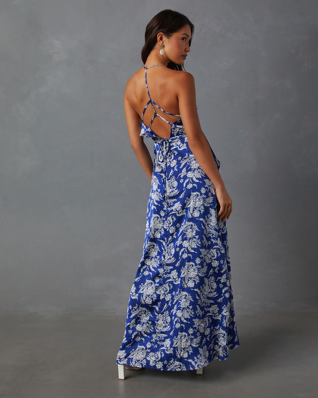 Zelda Printed Ruffle High Low Dress-Vogue Logic