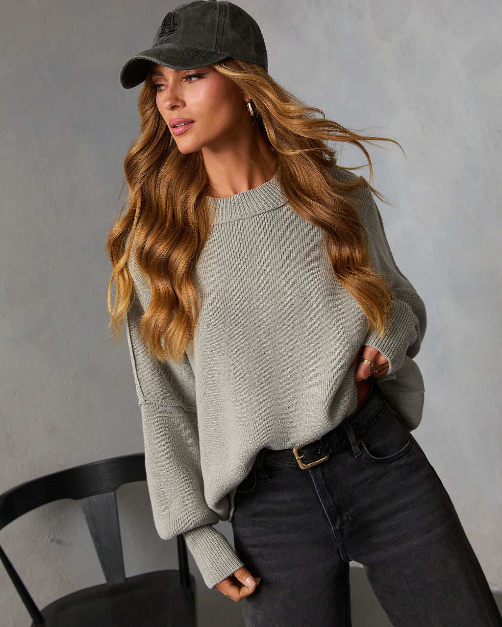 Elouise Knit Oversized Pullover Sweater-Vogue Logic
