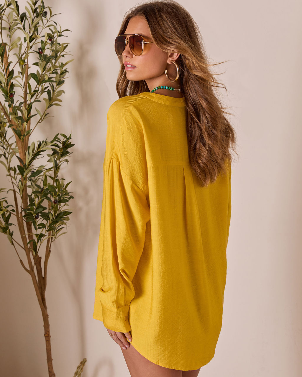 House Of Sun Satin Button Up Top-Vogue Logic