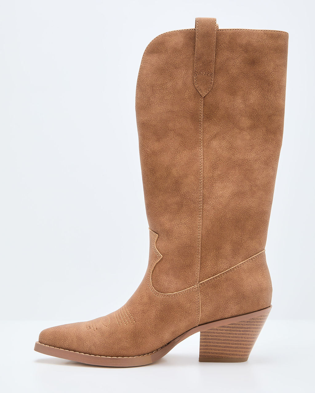 Saydie Faux Leather Western Boots-Vogue Logic