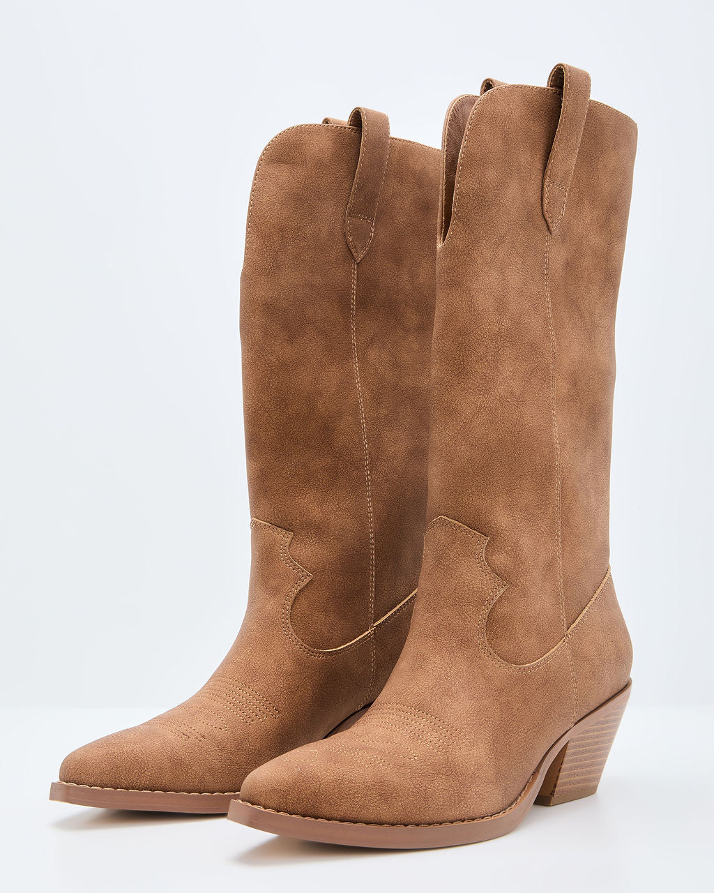 Saydie Faux Leather Western Boots-Vogue Logic