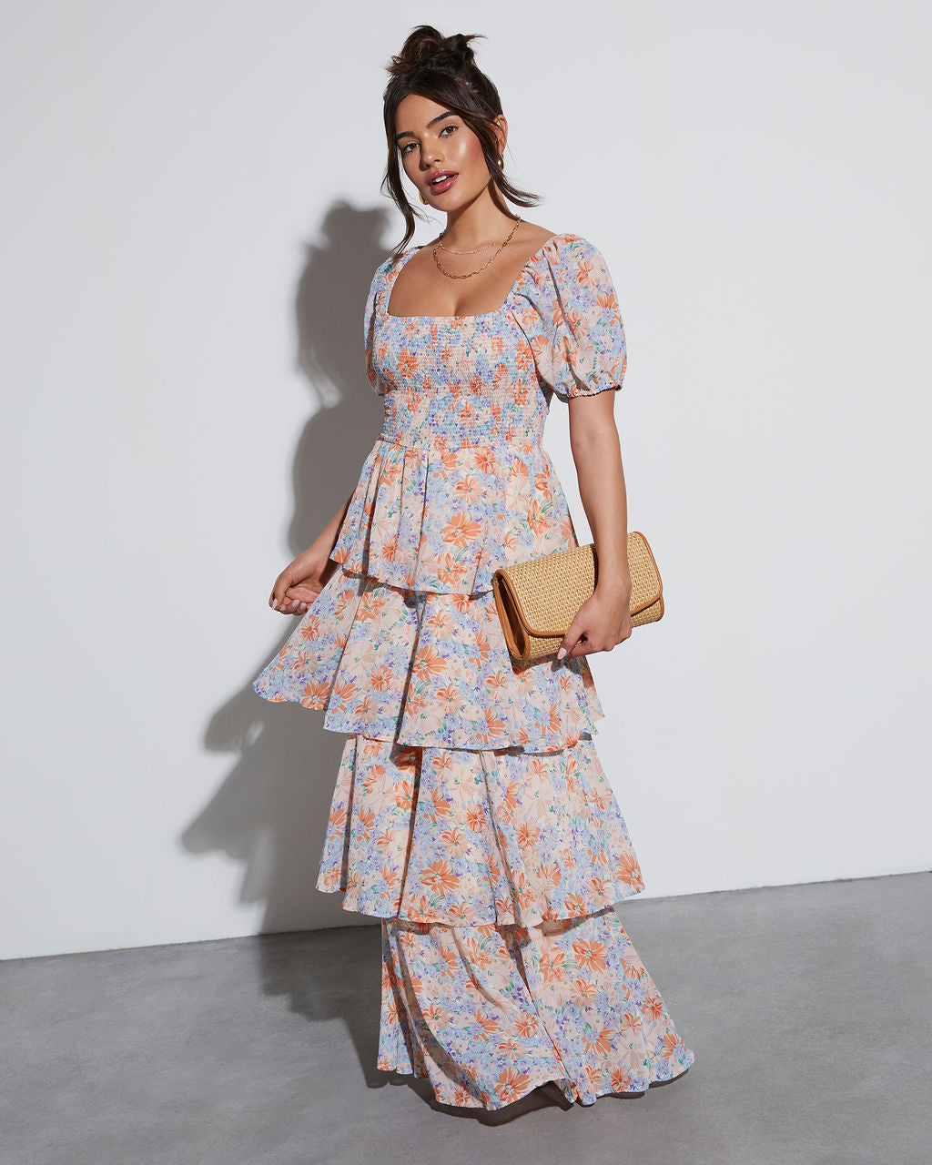 Blooming Beauty Tiered Floral Maxi Dress-Vogue Logic