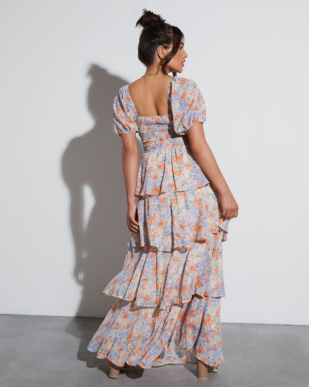 Blooming Beauty Tiered Floral Maxi Dress-Vogue Logic