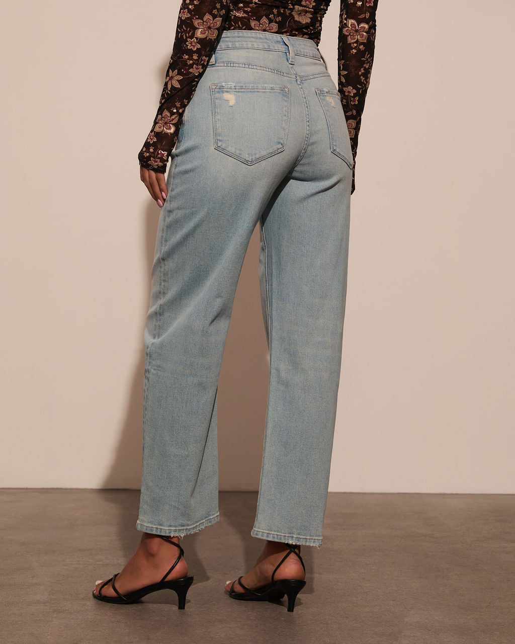 Damson Stretch High Rise Barrel Jeans-Vogue Logic