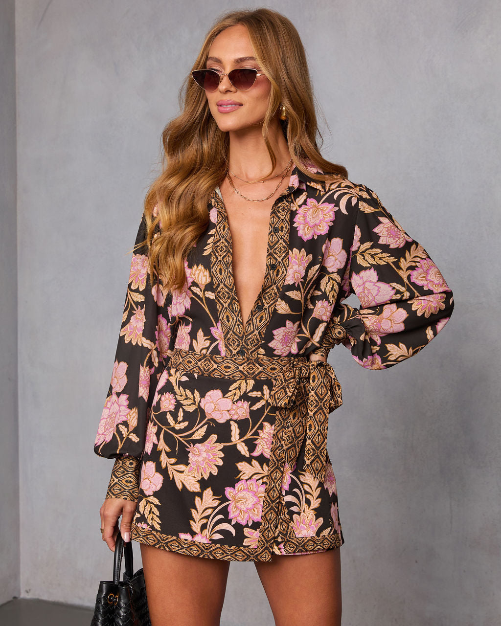 Ivy Embrace Floral Button Down Top-Vogue Logic