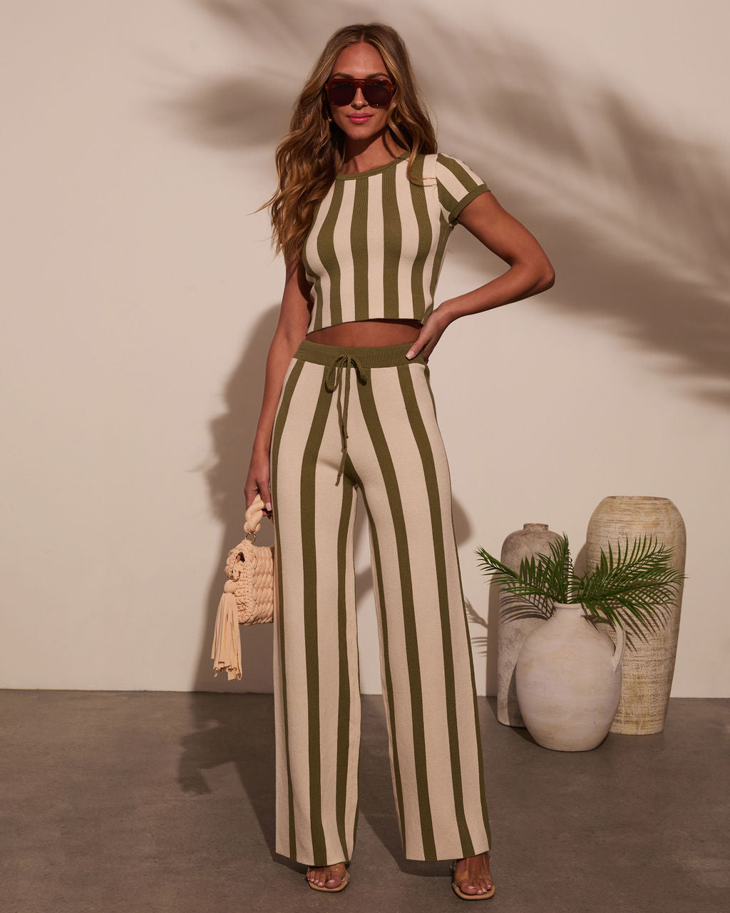 Kayson Striped Flare Pants-Vogue Logic