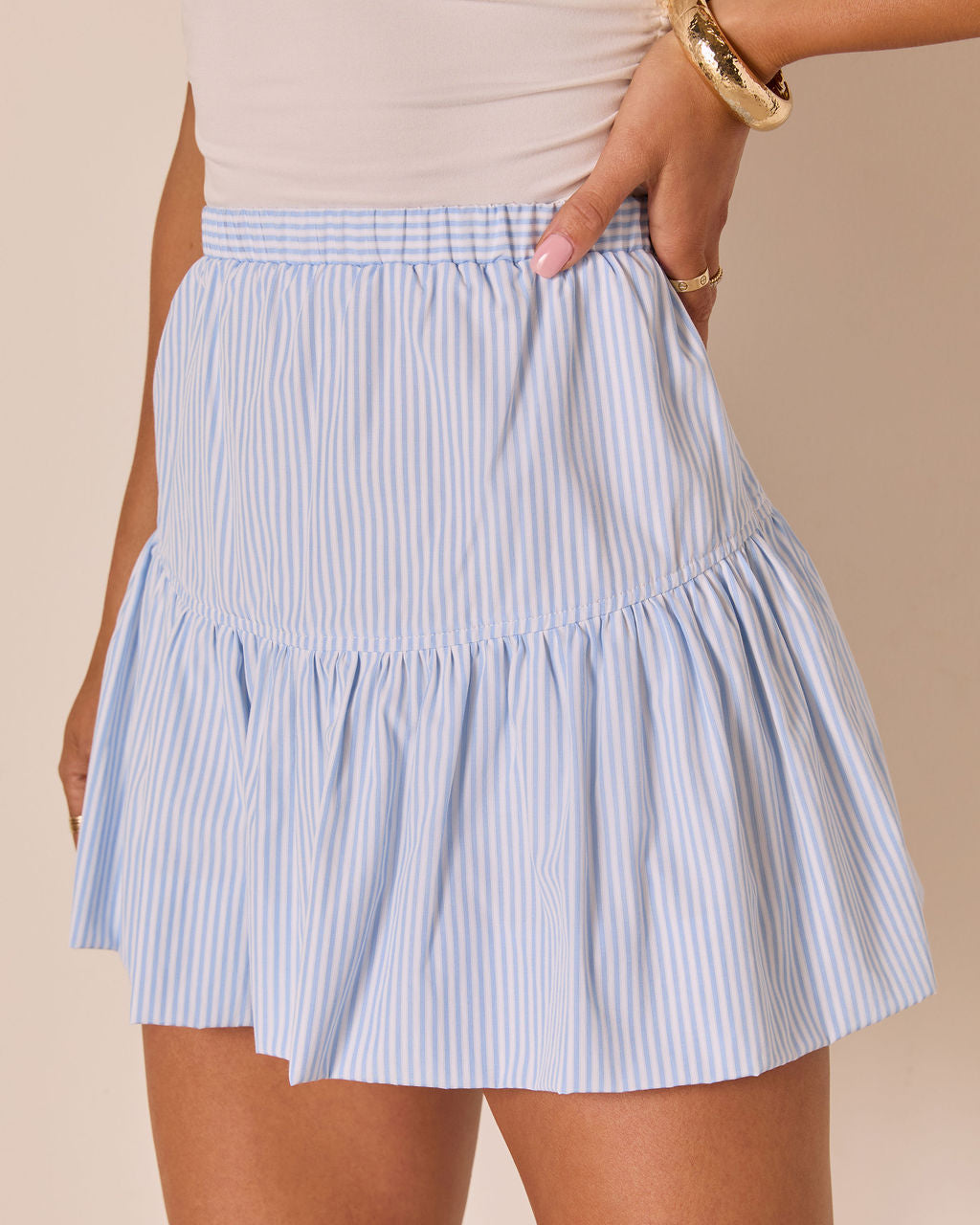 Anchorlight Stripe Bubble Skirt-Vogue Logic