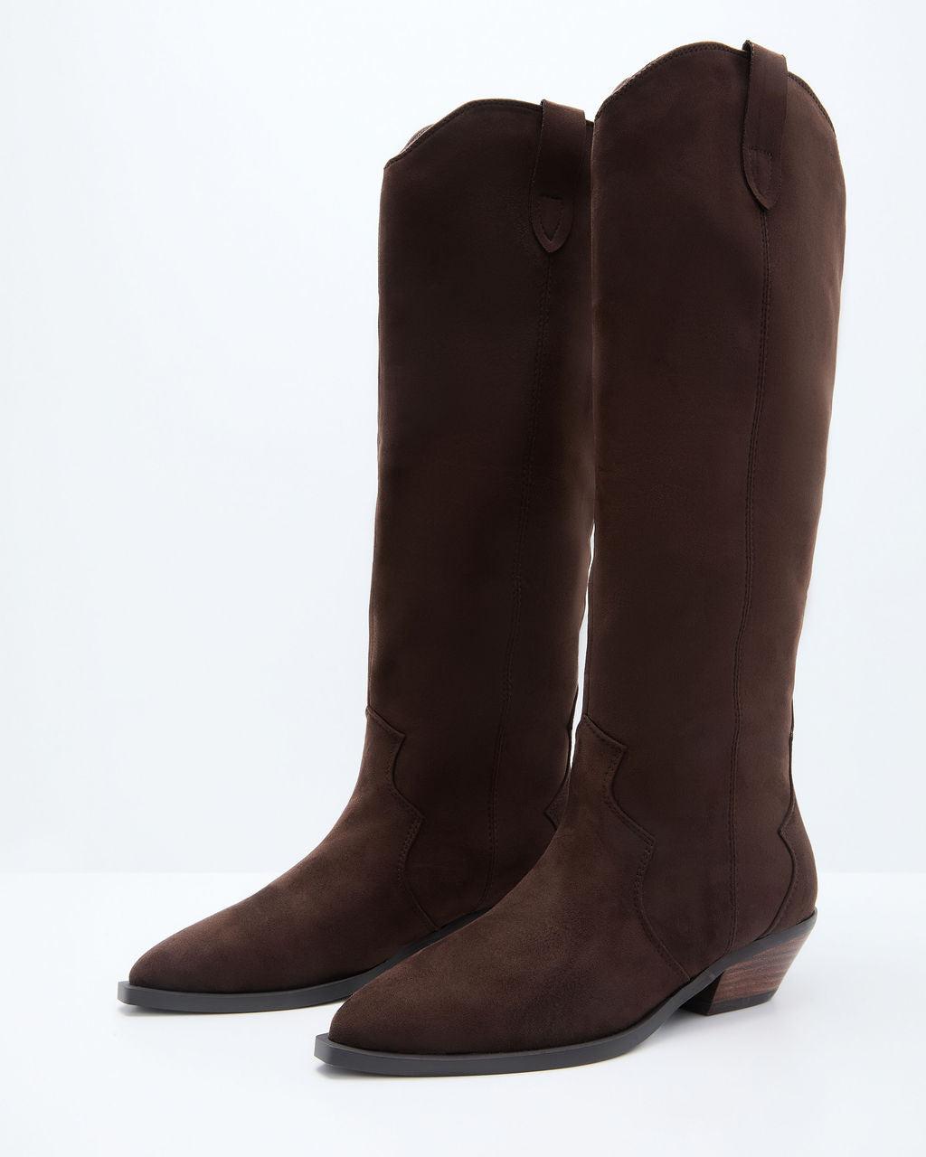 Eylana Suede Western Knee High Boot-Vogue Logic