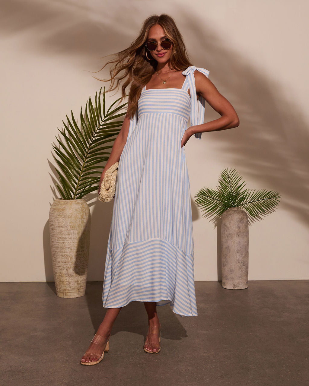 Colene Striped Maxi Dress-Vogue Logic