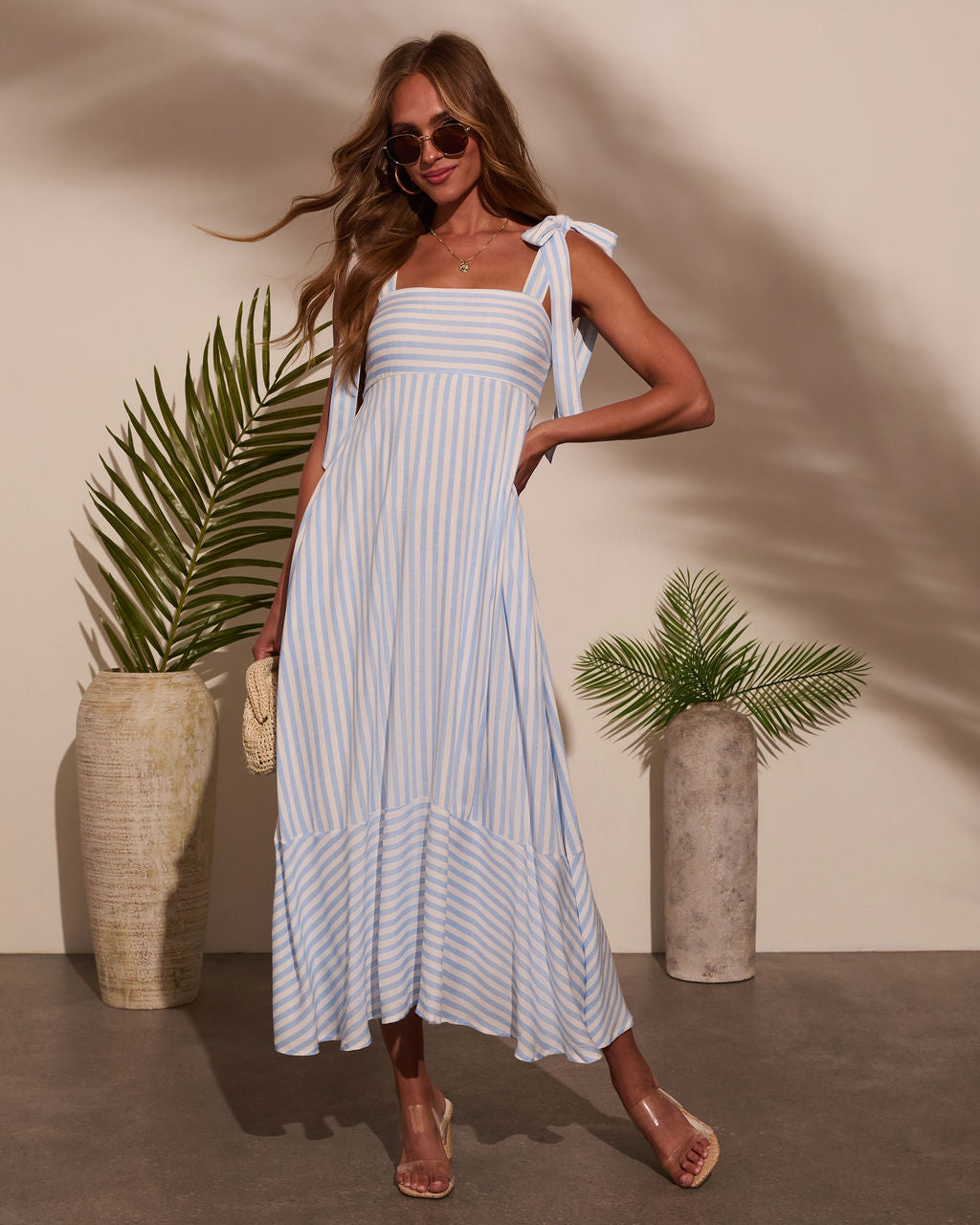 Colene Striped Maxi Dress-Vogue Logic